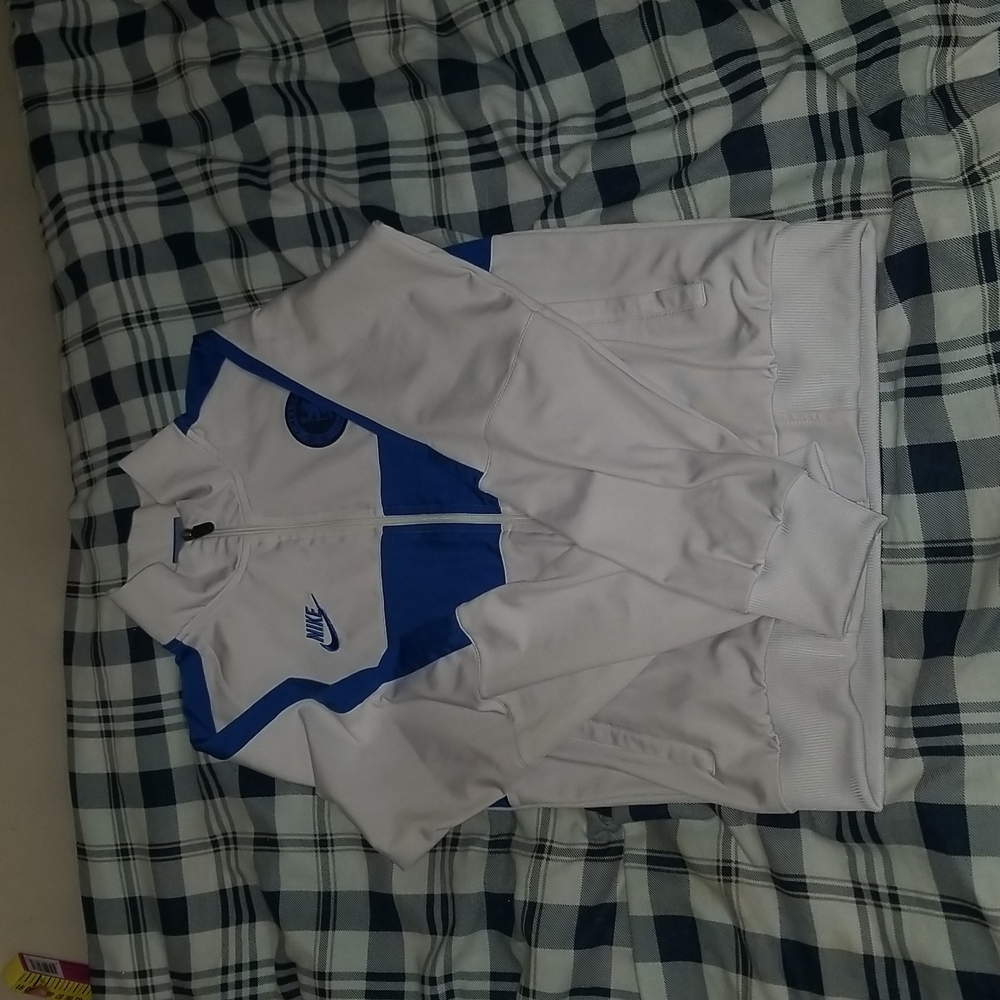 White and blue Nike chelsea Football Club jacket size medium